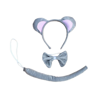 pcs Children Adult Animal Costume Set Cute Mouse Ears Headband Bows Long Tail V1237-ZY-203-3929