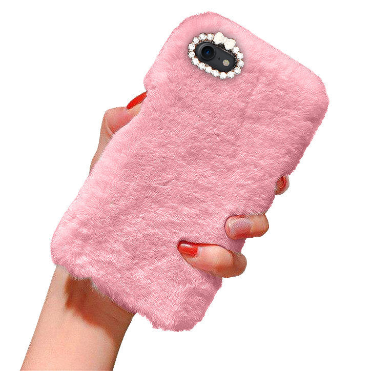 iPhone 7/8 Plus - Case/Mobile Case - Fluffy Fur Pink V1237-ZY-203-3939