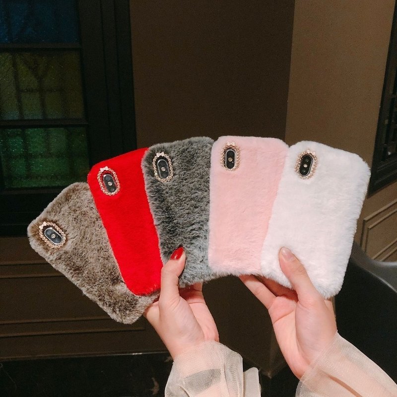 iPhone 7/8 Plus - Case/Mobile Case - Fluffy Fur Pink V1237-ZY-203-3939