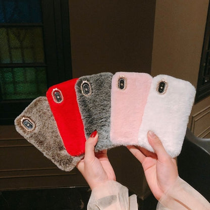 iPhone 7/8 Plus - Case/Mobile Case - Fluffy Fur Pink V1237-ZY-203-3939