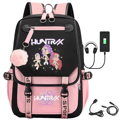 K-Pop Demon Hunters Anime School Backpack Cute Cartoon Bag for Students rosa_tfrf pink 10 V1237-ZY-203-3953
