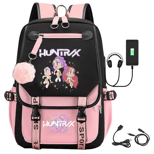 K-Pop Demon Hunters Anime School Backpack Cute Cartoon Bag for Students rosa_tfrf pink 10 V1237-ZY-203-3953