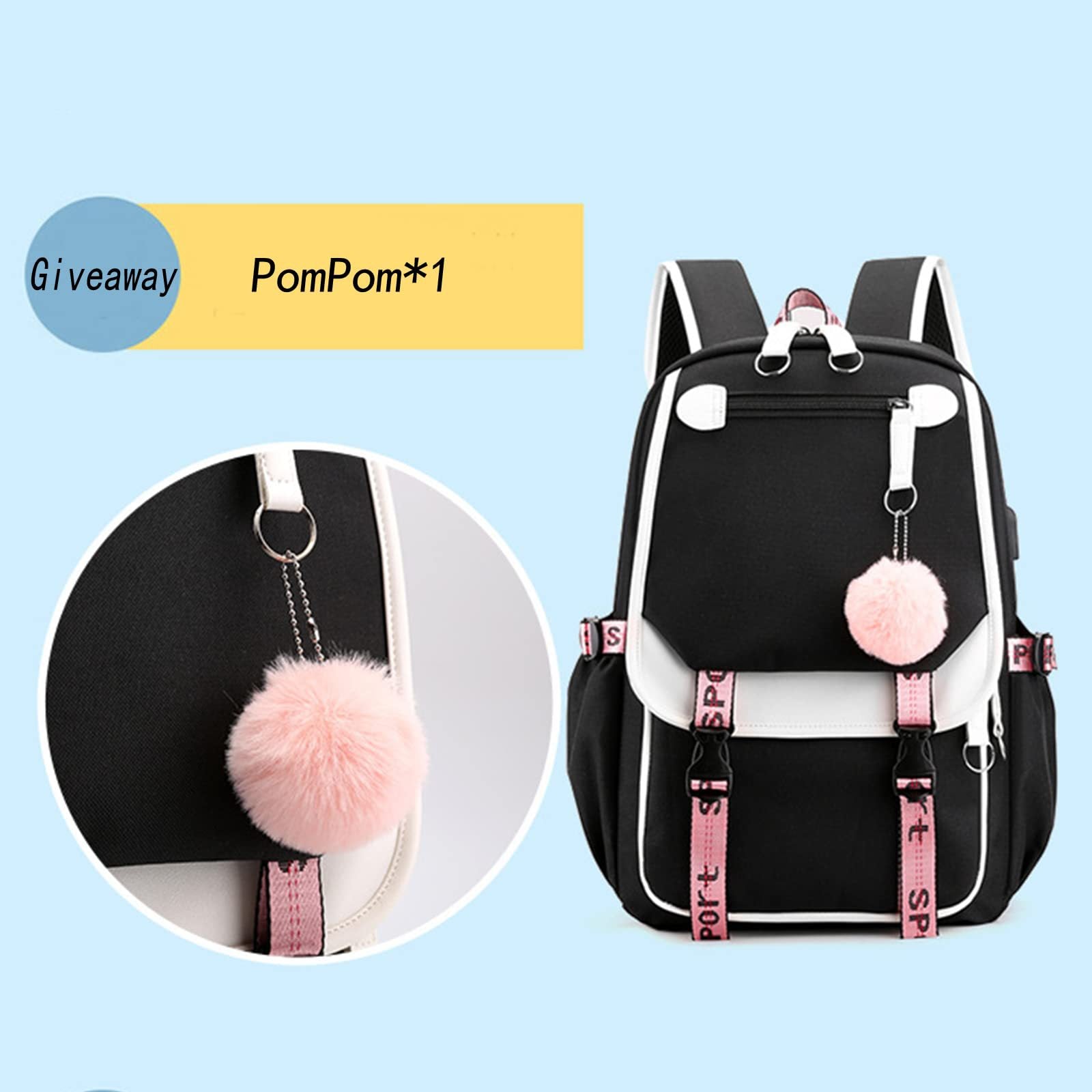 K-Pop Demon Hunters Anime School Backpack Cute Cartoon Bag for Students rosa_tfrf pink 10 V1237-ZY-203-3953
