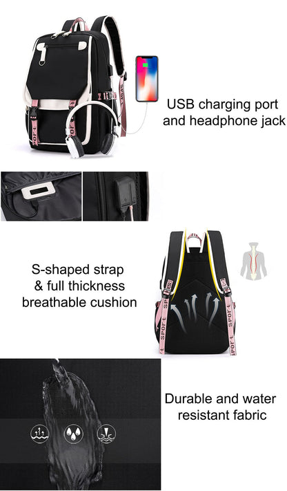 K-Pop Demon Hunters Anime School Backpack Cute Cartoon Bag for Students rosa_tfrf pink 10 V1237-ZY-203-3953