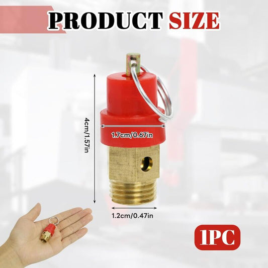 Air Compressor Safety Valve G1/4 Male Connector 115 PSI Set Pressure Red Capsule Compressor Air Pressure V1237-ZY-203-3958