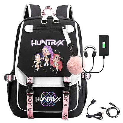 K-Pop Demon Hunters Anime School Backpack Cute Cartoon Bag for Students black_tfrf black 10 V1237-ZY-203-3967