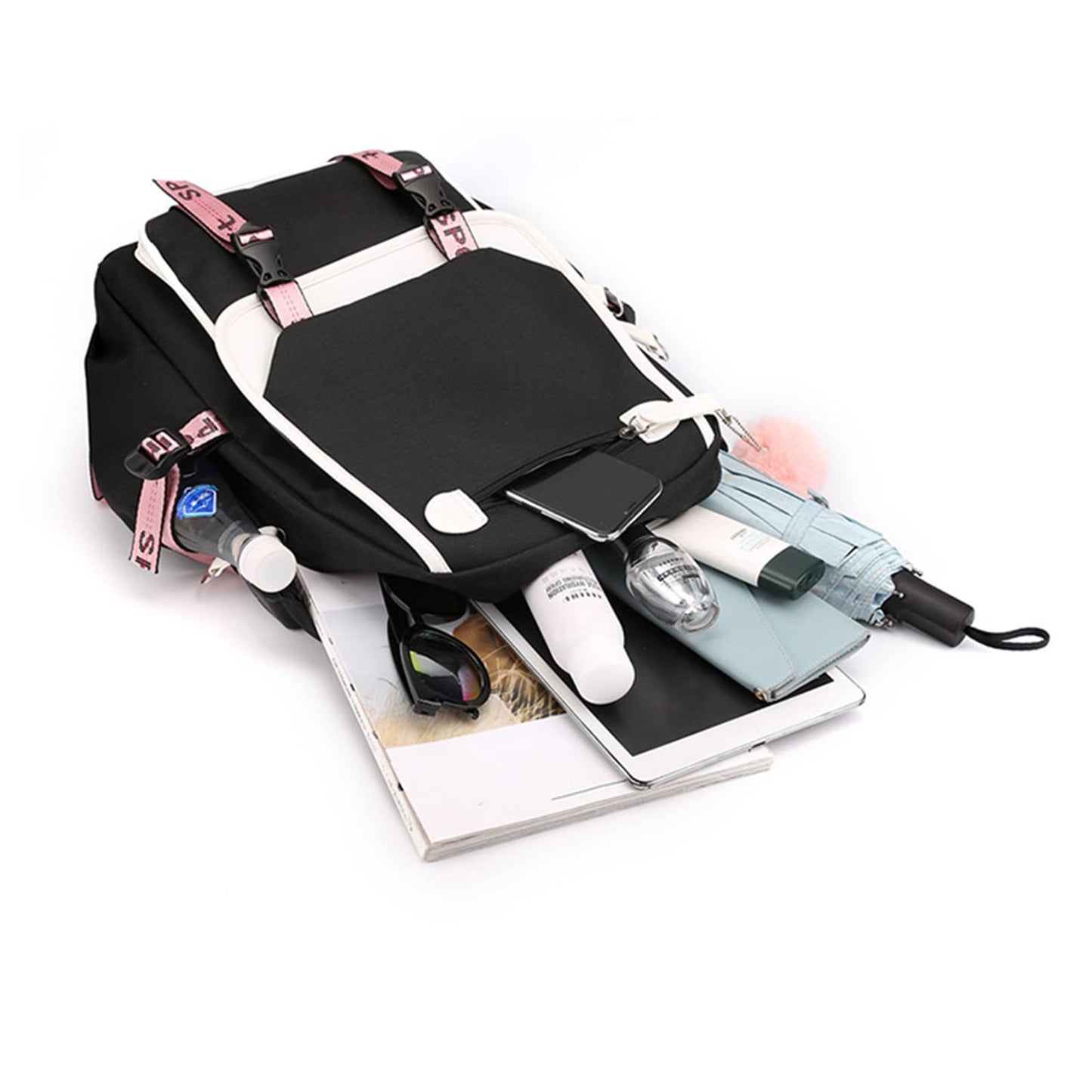 K-Pop Demon Hunters Anime School Backpack Cute Cartoon Bag for Students black_tfrf black 10 V1237-ZY-203-3967