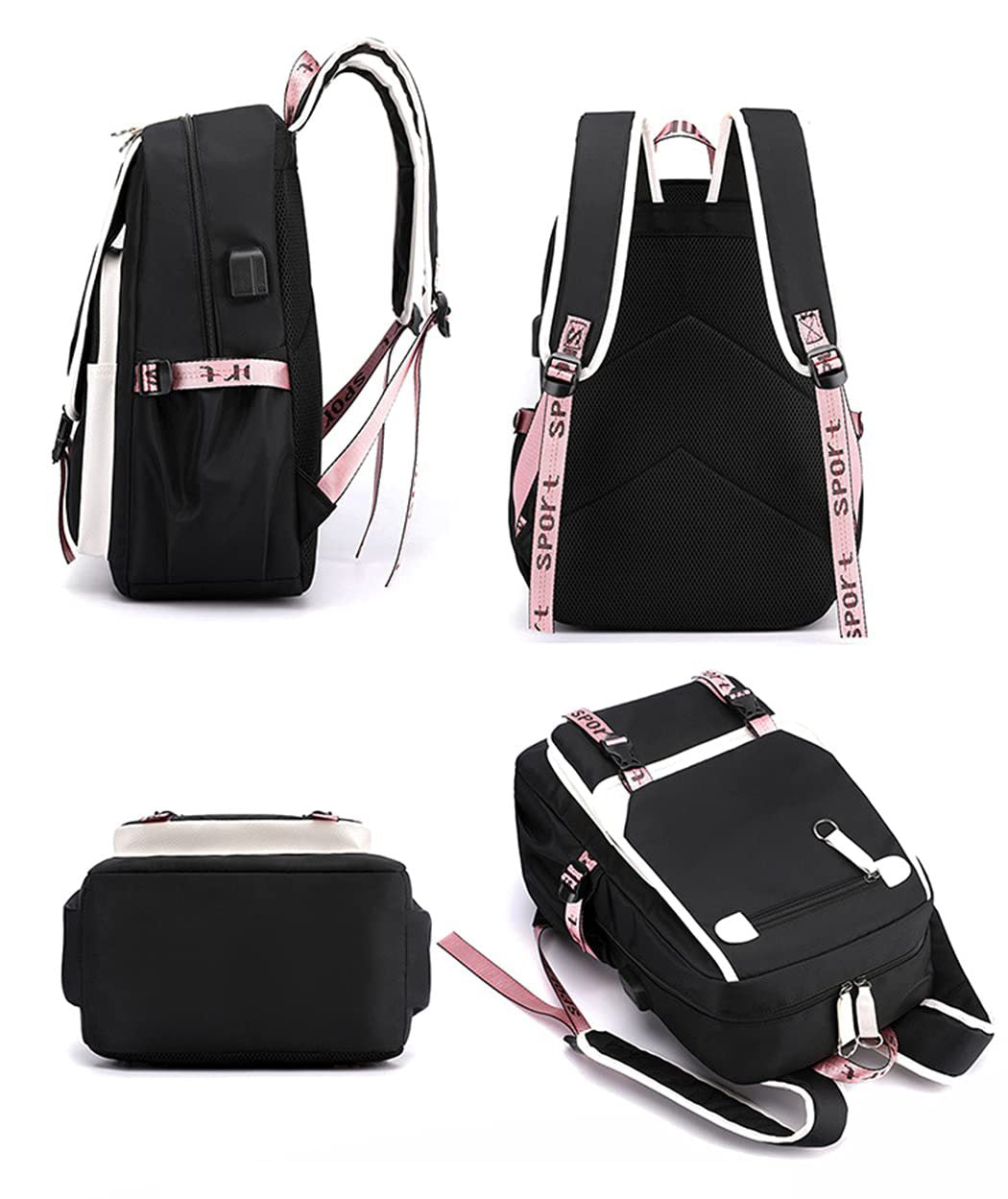K-Pop Demon Hunters Anime School Backpack Cute Cartoon Bag for Students black_tfrf black 10 V1237-ZY-203-3967