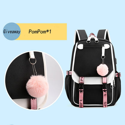 K-Pop Demon Hunters Anime School Backpack Cute Cartoon Bag for Students black_tfrf black 10 V1237-ZY-203-3967
