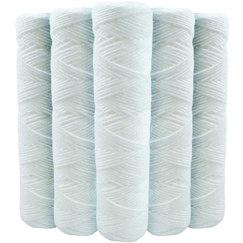 5-Pack 9 3/4 Inch Anti-Sediment Water Filter Cartridges - 20 Micron Compatible with 10 Inch Filter_MGF V1237-ZY-203-4001