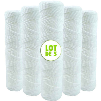 5-Pack 9 3/4 Inch Anti-Sediment Water Filter Cartridges - 20 Micron Compatible with 10 Inch Filter_MGF V1237-ZY-203-4001