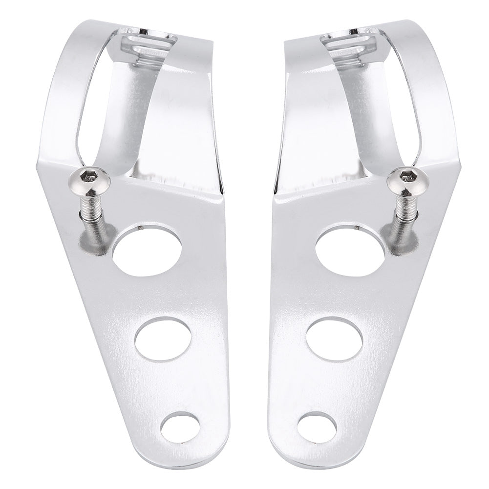 35-43mm Motorcycle Headlight Mount Bracket Fork Tube Clamp Kit Chrome for Chopper Cafe Racer V1237-ZY-203-4010