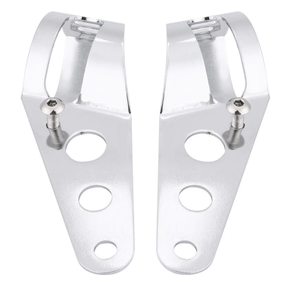 35-43mm Motorcycle Headlight Mount Bracket Fork Tube Clamp Kit Chrome for Chopper Cafe Racer V1237-ZY-203-4010
