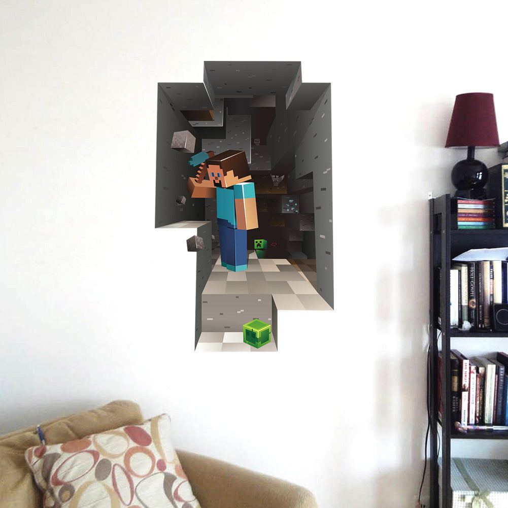 New Style 2-Pack Minecraft Giant Scale and Attach Wall Decal Cartoon Stic V1237-ZY-203-4022