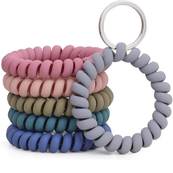 6PCS Stretchable Bracelet Wristlet Keychain Wrist Keychain Wris V1237-ZY-203-4044