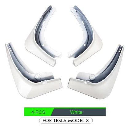 pcs Mudguards for Tesla Model 3 Front Rear Mudguard Fender Kit White Model 3_tfrf White Model 3 V1237-ZY-203-4053