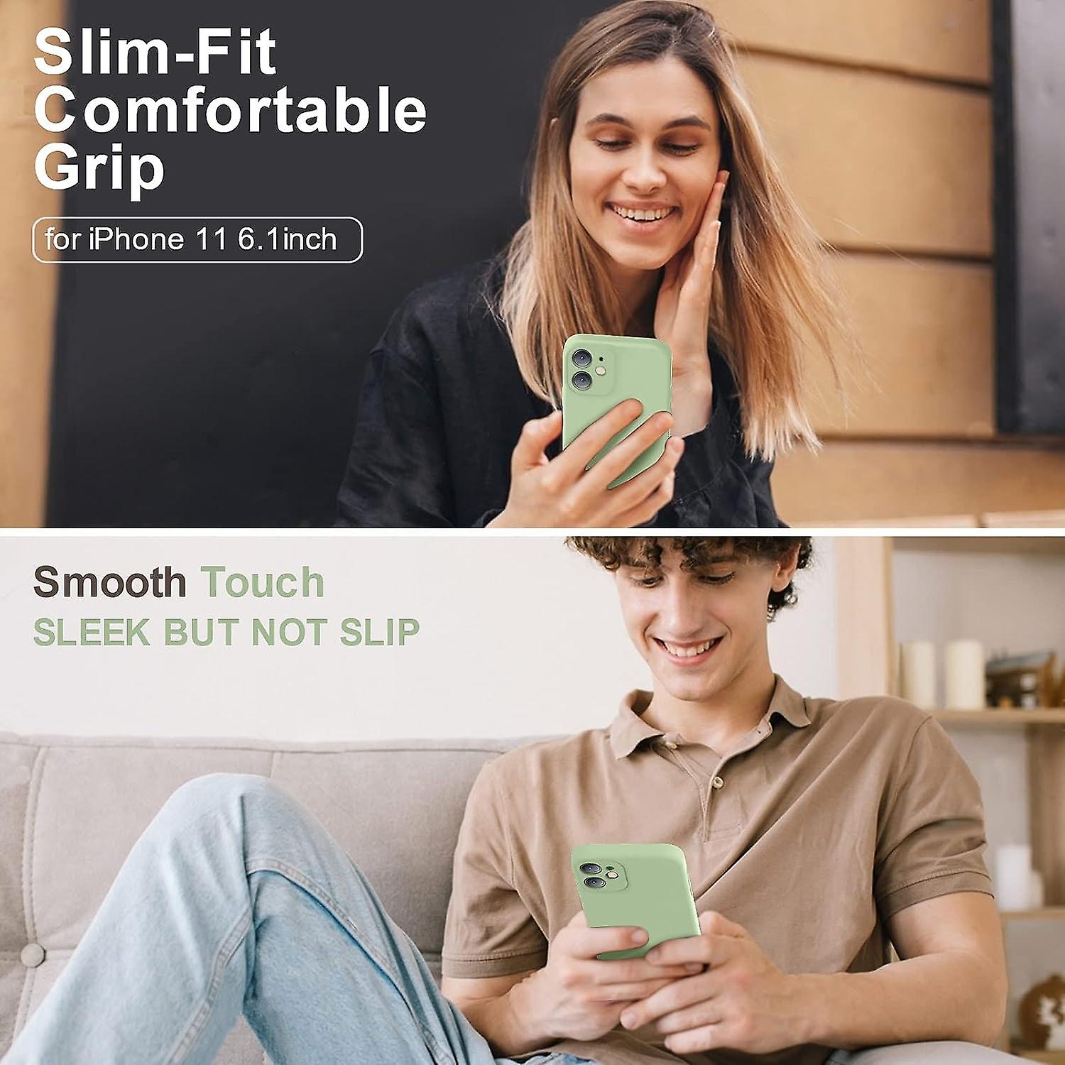 Upgraded Liquid Silicone with [Square Edges] [Camera Protection] [Soft Anti-Scratch Microfiber Lining] Mobile V1237-ZY-203-4055