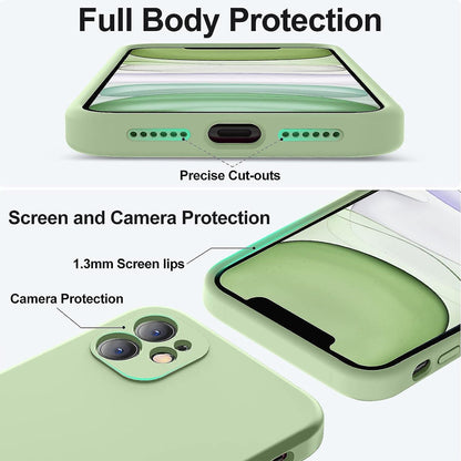 Upgraded Liquid Silicone with [Square Edges] [Camera Protection] [Soft Anti-Scratch Microfiber Lining] Mobile V1237-ZY-203-4055