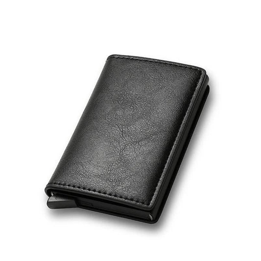 Carbon Fiber Credit Card Holder Wallets Men RFID Black Magic Trifold Leather Slim Mini Wallet Small Money Bag V1237-ZY-203-4060