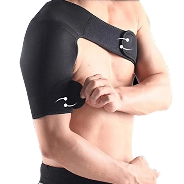 Adjustable Shoulder Support Protective Equipment Shoulder Protection Belt for Sports - Right Shoulder (Black) V1237-ZY-203-4075