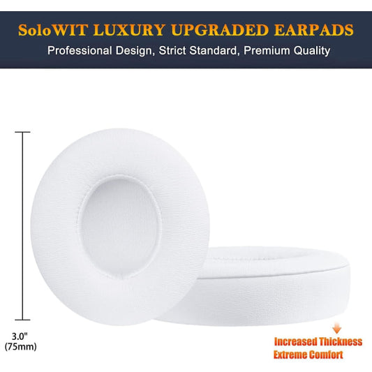 CDQ Ear Pads Replacement Pads for Beats Solo 2 / Solo 3 (White) V1237-ZY-203-4077