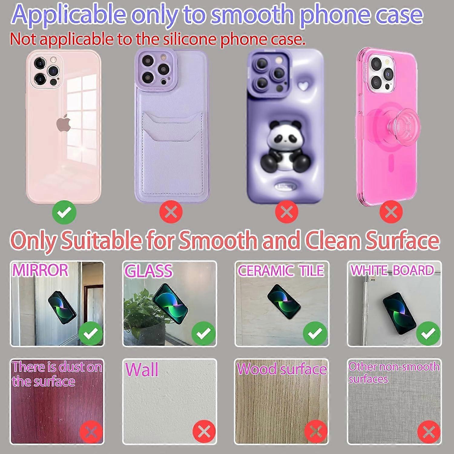 New Silicone Suction Cup Phone Case Mount Double Sided, Phone Accessory Handsfree Strong Grip Holder for V1237-ZY-203-4083
