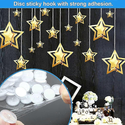 50 pcs Ceiling Hook Self-Adhesive Hook 20mm Plastic Hook Without Drilling Hook Ceiling Fixation Self-Adhesive V1237-ZY-203-4086
