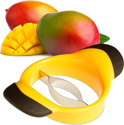 Mango Slicer, Split & Core Mangoes, Non-Slip Handles, Stainless Steel Blade, Slicer, Black-Yellow_yux V1237-ZY-203-4138