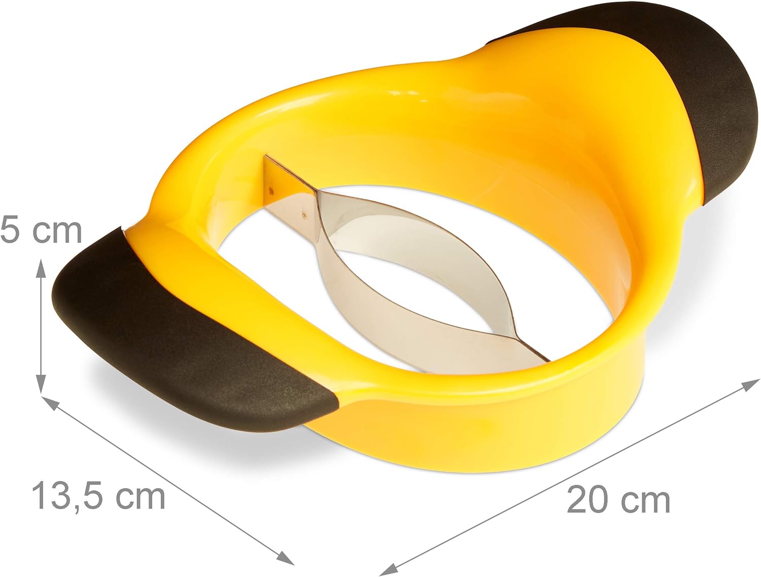Mango Slicer, Split & Core Mangoes, Non-Slip Handles, Stainless Steel Blade, Slicer, Black-Yellow_yux V1237-ZY-203-4138