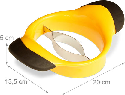 Mango Slicer, Split & Core Mangoes, Non-Slip Handles, Stainless Steel Blade, Slicer, Black-Yellow_yux V1237-ZY-203-4138