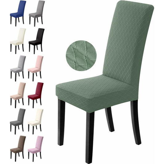 Chair Covers, 4 Pieces Chair Covers, Stretch Dining Chair Covers, Universal Washable Removable Cover (Green) V1237-ZY-203-4147