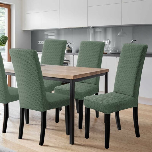 Chair Covers, 4 Pieces Chair Covers, Stretch Dining Chair Covers, Universal Washable Removable Cover (Green) V1237-ZY-203-4147