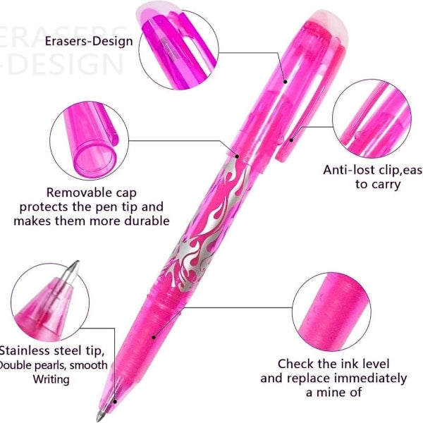 12-pack Erasable Gel Ink Pens - Erasable for precise writing V1237-ZY-203-4151