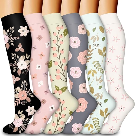 Warm Compression Socks for Women and Men, Improved Circulation (6 Pairs) - Graduated Support Socks for V1237-ZY-203-4181