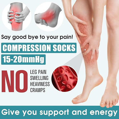 Warm Compression Socks for Women and Men, Improved Circulation (6 Pairs) - Graduated Support Socks for V1237-ZY-203-4181