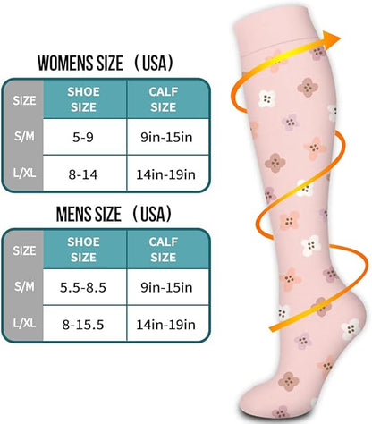 Warm Compression Socks for Women and Men, Improved Circulation (6 Pairs) - Graduated Support Socks for V1237-ZY-203-4181
