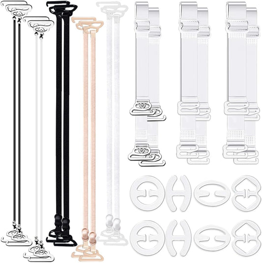 24pcs Transparent Bra Straps, Invisible Adjustable Bra Straps Non-slip Bra Replacement Straps, 8pcs V1237-ZY-203-4207