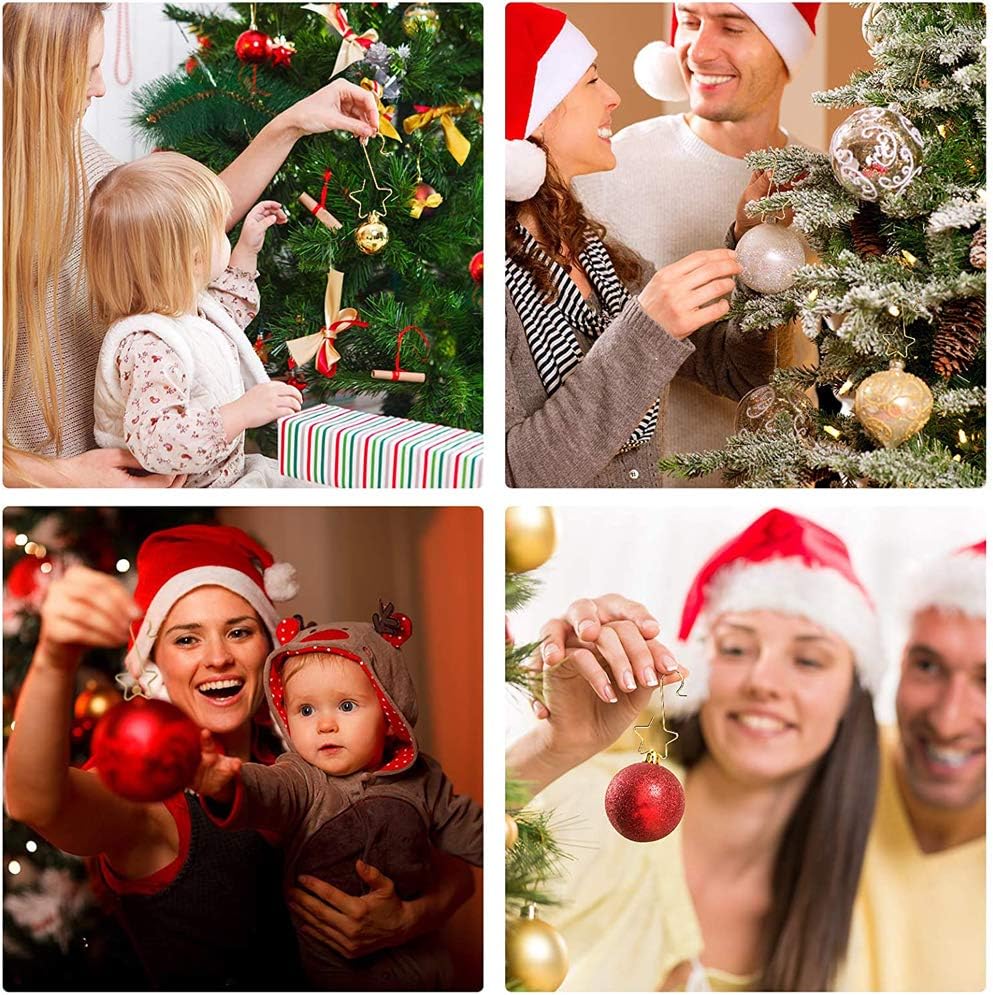 100 Christmas tree baubles hooks for decoration - Gold star V1237-ZY-203-4211