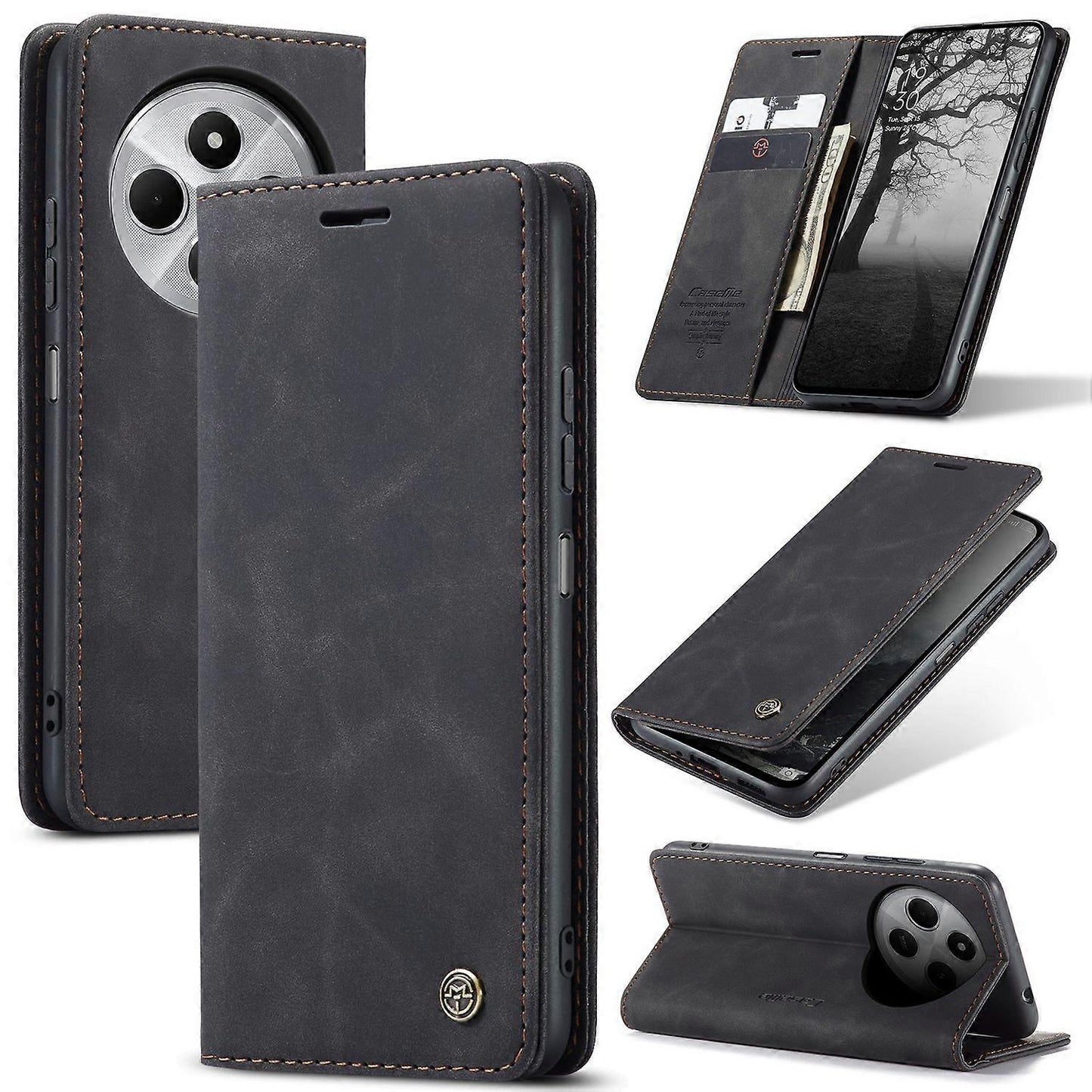 For Xiaomi Redmi 14C 4G Case CASEME 013 Series Card Holder Stand Leather Phone Case Multicolor Multicolor V1237-ZY-203-4212