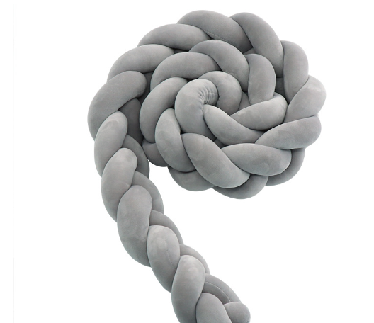 Baby rotating bed snake, bed cover decoration, handmade three-strand braid Light gray Light gray 1 meter V1237-ZY-203-4241