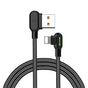 McDodo CA-4673 Angled Lightning cable, LED, 2A, 1.8m, black_max 20 V1237-ZY-203-4251