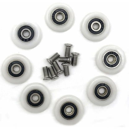 Set of 8 Replacement Shower Door Rollers Wheels 23mm Diameter V1237-ZY-203-4293