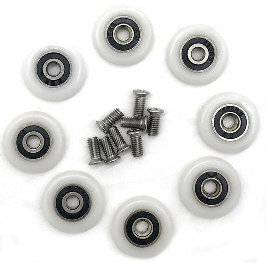 Set of 8 Replacement Shower Door Rollers Wheels 23mm Diameter V1237-ZY-203-4293