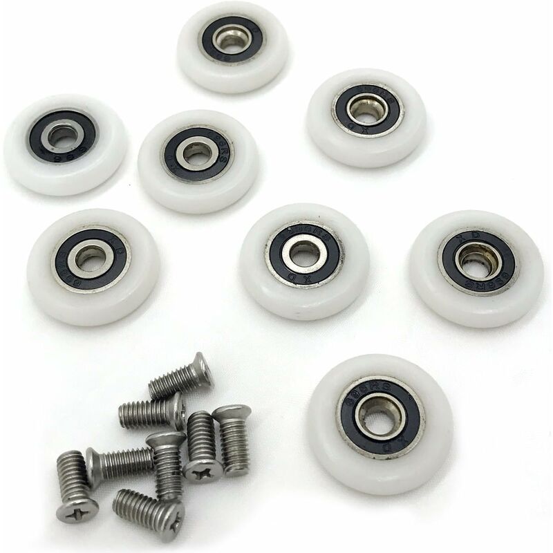 Set of 8 Replacement Shower Door Rollers Wheels 23mm Diameter V1237-ZY-203-4293