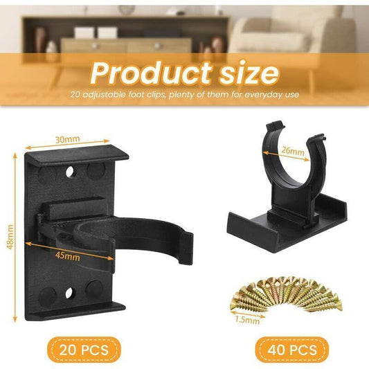 20 pcs Furniture Foot Fixing Clamp 28mm to 32mm Plinth Clamp Screwable Plinth Clamp Kick Plate Clamp Kitchen V1237-ZY-203-4320