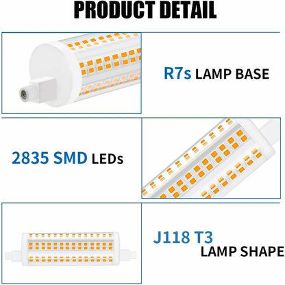 20W 118mm R7s Dimmable LED bulb, Daylight 4000K, 2200lm, 2 pcs - Equivalent to 200W Halogen, Energy Class A+ V1237-ZY-203-4326