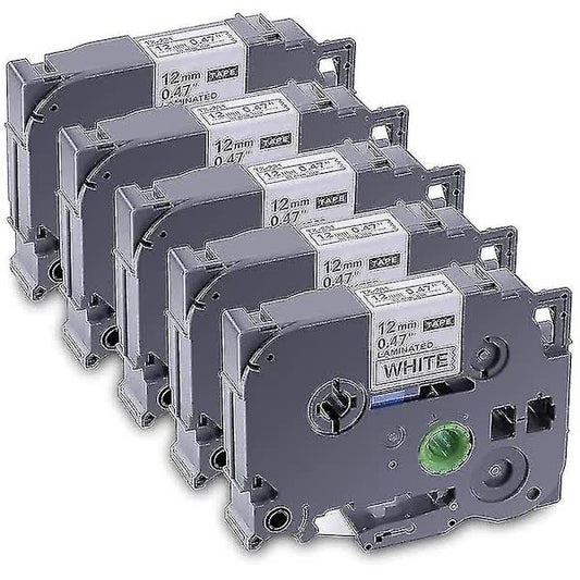 5-pack label printer tape for Brother Tze-231 -231 laminated P-touch label printer tape, for model Pt D best V1237-ZY-203-4328