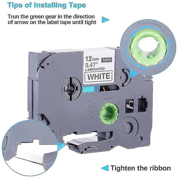 5-pack label printer tape for Brother Tze-231 -231 laminated P-touch label printer tape, for model Pt D best V1237-ZY-203-4328