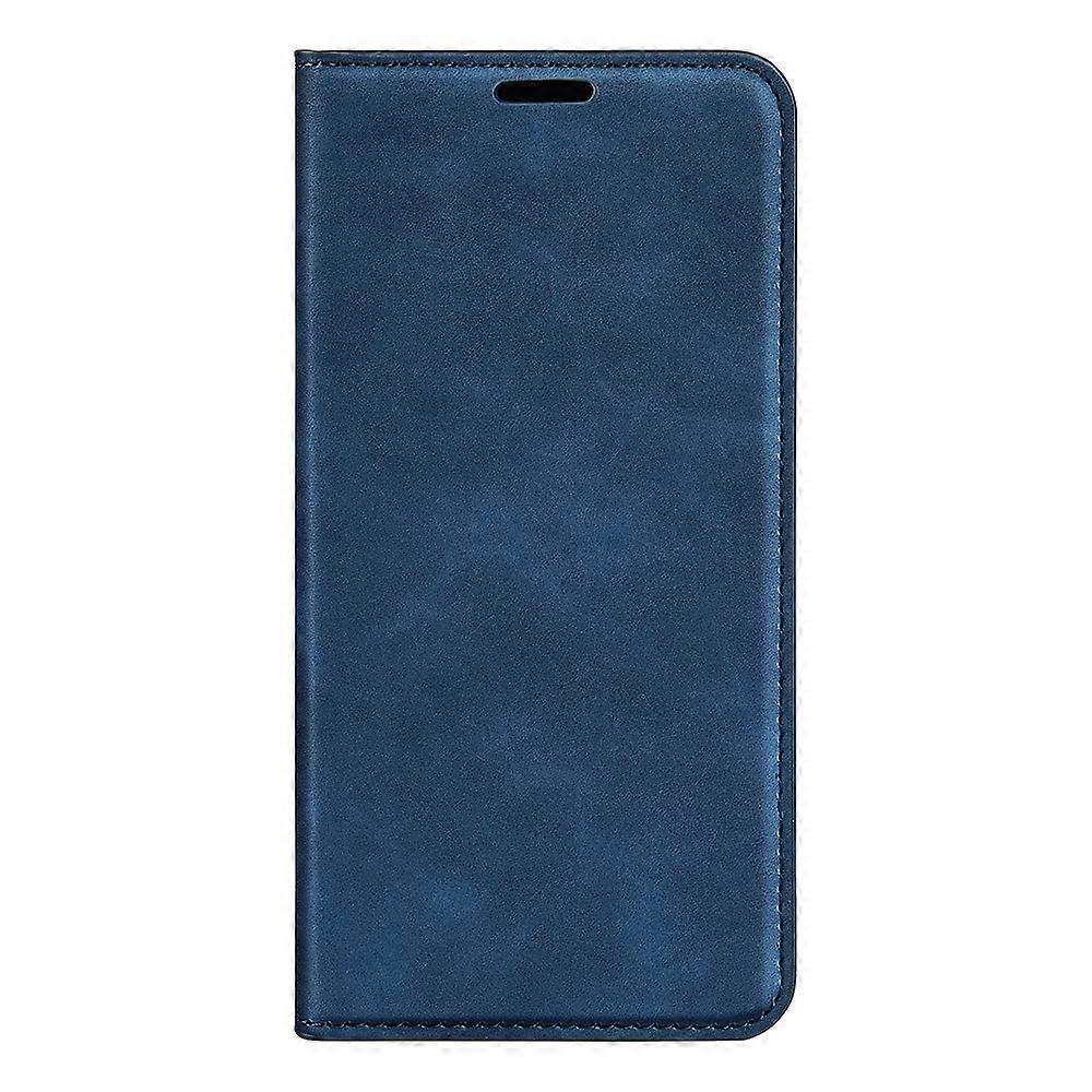 Retro-skin Magnetic Leather Phone Case Dark Blue For Samsung Galaxy M34 5G V1237-ZY-203-4336