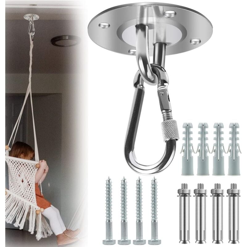 Stainless Steel Ceiling Mount, 500kg Capacity, 180 degrees Rotation, Suspension V1237-ZY-203-4345